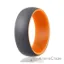 Picture of Silicone Wedding Ring - Duo Collection Dome Style - Orange-Grey by ROQ for Men - 12 mm Ring
