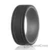 Picture of Silicone Wedding Ring - Duo Collection 2 Thin Lines - Grey-Black by ROQ for Men - 8 mm Ring