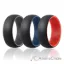 Picture of Silicone Wedding Ring - Duo Collection Dome Style Set by ROQ for Men - 3 x 13 mm Grey-Black, Blue-Black, Red-Black