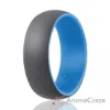 Picture of Silicone Wedding Ring - Duo Collection Dome Style - Light Blue-Grey by ROQ for Men - 8 mm Ring