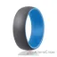 Picture of Silicone Wedding Ring - Duo Collection Dome Style - Light Blue-Grey by ROQ for Men - 15 mm Ring
