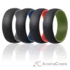 Picture of Silicone Wedding Ring - Duo Collection Dome Style Set by ROQ for Men - 4 x 9 mm Ring