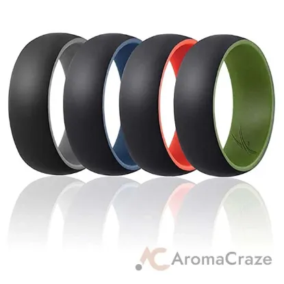 Picture of Silicone Wedding Ring - Duo Collection Dome Style Set by ROQ for Men - 4 x 16 mm Ring