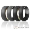 Picture of Silicone Wedding Ring - Duo Collection Dome Style - Set by ROQ for Men - 12 mm Camo-Black, Black Camo-Black, Camo-Grey, Black Camo-Grey