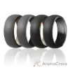 Picture of Silicone Wedding Ring - Duo Collection Dome Style - Set by ROQ for Men - 14 mm Camo-Black, Black Camo-Black, Camo-Grey, Black Camo-Grey