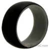 Picture of Silicone Wedding Ring - Duo Collection Dome Style - Grey-Black by ROQ for Men - 9 mm Ring