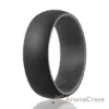 Picture of Silicone Wedding Ring - Duo Collection Dome Style - Grey-Black by ROQ for Men - 11 mm Ring