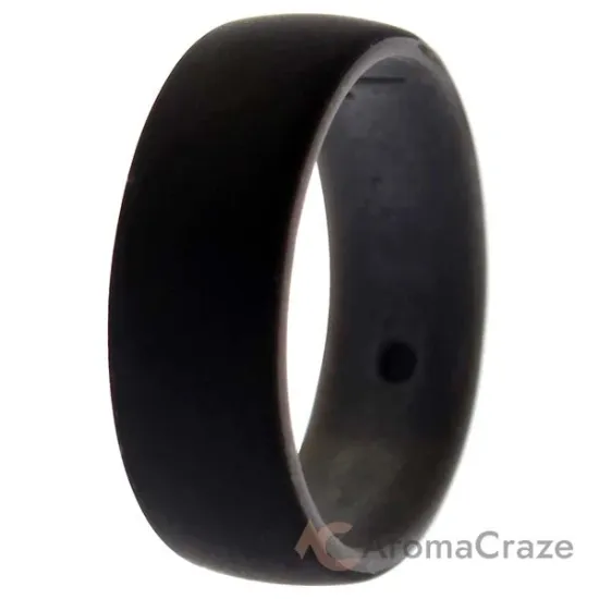 Picture of Silicone Wedding Ring - Duo Collection Dome Style - Grey-Black by ROQ for Men - 15 mm Ring