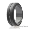 Picture of Silicone Wedding Ring - Engraved Middle Line - Grey by ROQ for Men - 7 mm Ring