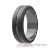 Picture of Silicone Wedding Ring - Engraved Middle Line - Grey by ROQ for Men - 16 mm Ring