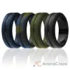 Picture of Silicone Wedding Ring - Engraved Middle Line Set - Olive Camo by ROQ for Men - 4 x 9 mm