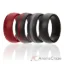 Picture of Silicone Wedding Ring - Dome Style with Middle Line Set by ROQ for Men - 4 x 10 mm Red, Black, Grey
