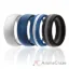 Picture of Silicone Wedding Ring - Dome Style with Middle Line Set by ROQ for Men - 4 x 13 mm White, Blue, Blue with White Line, Black with Grey Line