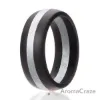 Picture of Silicone Wedding Ring - Dome Style with Middle Line - Black-Silver by ROQ for Men - 7 mm Ring
