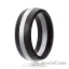 Picture of Silicone Wedding Ring - Dome Style with Middle Line - Black-Silver by ROQ for Men - 9 mm Ring