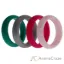Picture of Silicone Wedding Ring - Dome Style Set Turquoise-Pink by ROQ for Women - 4 x 8 mm Ring