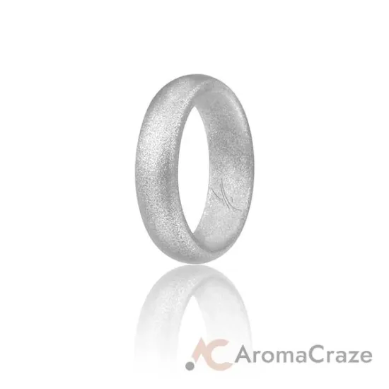 Picture of Silicone Wedding Ring - Dome Style - Silver by ROQ for Women - 6 mm Ring