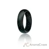 Picture of Silicone Wedding Ring - Dome Style - Black with Glitter Turquoise by ROQ for Women - 11 mm Ring