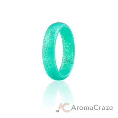 Picture of Silicone Wedding Ring - Dome Style - Metal Turquoise by ROQ for Women - 4 mm Ring