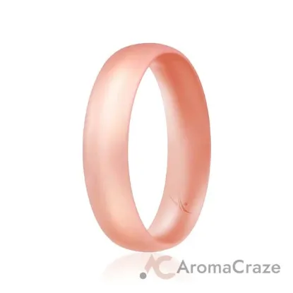 Picture of Silicone Wedding Ring - Dome Style Thin Comfort Fit - Rose Gold by ROQ for Women - 4 mm Ring