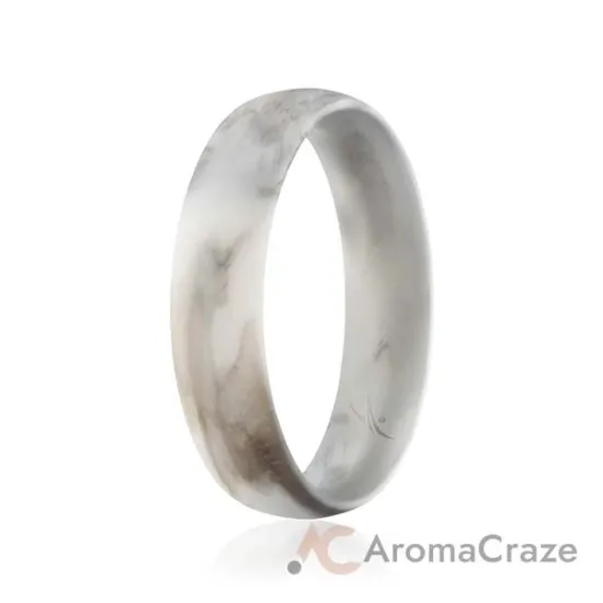 Picture of Silicone Wedding Ring - Dome Style Thin Comfort Fit - Marble by ROQ for Women - 9 mm Ring