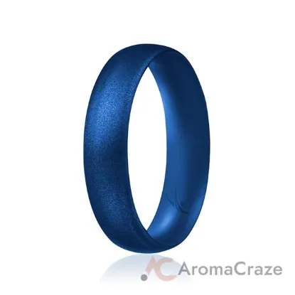 Picture of Silicone Wedding Ring - Dome Style Thin Comfort Fit - Metallic Blue by ROQ for Women - 10 mm Ring