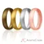 Picture of Silicone Wedding Ring - Dome Style Thin Comfort Fit Set by ROQ for Women - 10 mm Bronze, Gold, Silver, Rose Gold