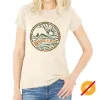 Picture of Women Crew Tee - Waves and Rays - Beige by DelSol for Women - 1 Pc T-Shirt (Medium)