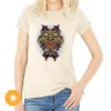 Picture of Women Crew Tee - Ornate Owl - Beige by DelSol for Women - 1 Pc T-Shirt (Small)