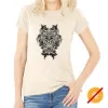 Picture of Women Crew Tee - Ornate Owl - Beige by DelSol for Women - 1 Pc T-Shirt (Small)