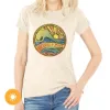Picture of Women Crew Tee - Waves and Rays - Beige by DelSol for Women - 1Pc T-Shirt (Large)