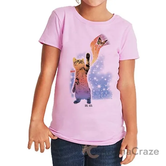 Picture of Girls Crew Tee - Super Awesome - Lilac by DelSol for Women - 1 Pc T-Shirt (YXS)