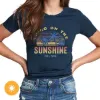 Picture of Women Crew Tee - Bring On The Sunshine - Indigo by DelSol for Women - 1 Pc T-Shirt (Small)
