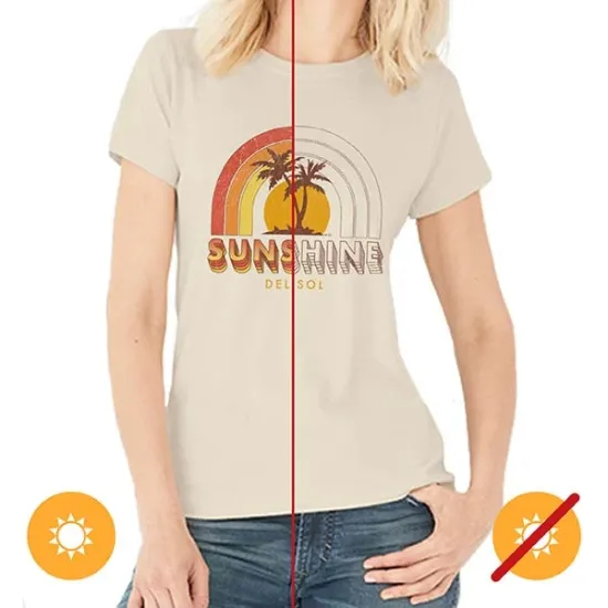 Picture of Women Crew Tee - Sunshine - Beige by DelSol for Women - 1 Pc T-Shirt (2XL)
