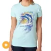 Picture of Girls Crew Tee - Watercolor Dolphins - Ice Blue by DelSol for Women - 1 Pc T-Shirt (YM)