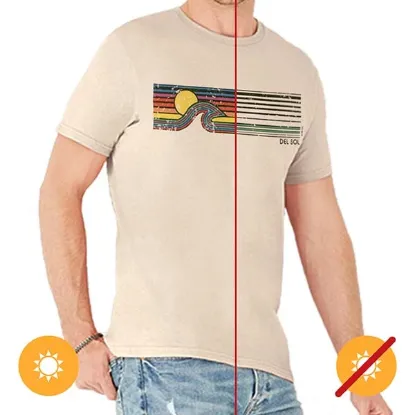 Picture of Men Crew Tee - Sunset Wave - Beige by DelSol for Men - 1 Pc T-Shirt (YS)
