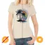 Picture of Women Crew Tee - Island Palm Sunset - Beige by DelSol for Women - 1 Pc T-Shirt (XL)