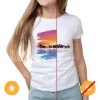 Picture of Girls Crew Tee - Wild Horse - White by DelSol for Women - 1 Pc T-Shirt (YM)