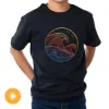 Picture of Men Crew Tee - Waves - Black by DelSol for Men - 1 Pc T-Shirt (YL)