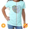 Picture of Girls Crew Tee - Heart Butterfly - Chill by DelSol for Women - 1 Pc T-Shirt (4T)