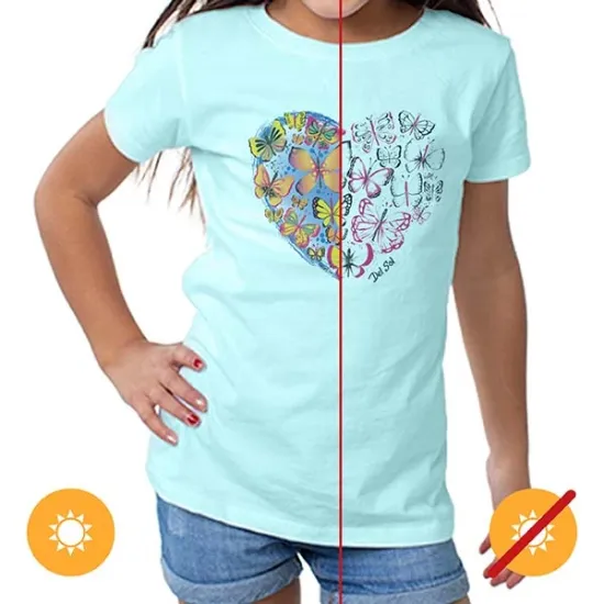 Picture of Girls Crew Tee - Heart Butterfly - Chill by DelSol for Women - 1 Pc T-Shirt (4T)