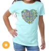 Picture of Girls Crew Tee - Heart Butterfly - Chill by DelSol for Women - 1 Pc T-Shirt (2T)