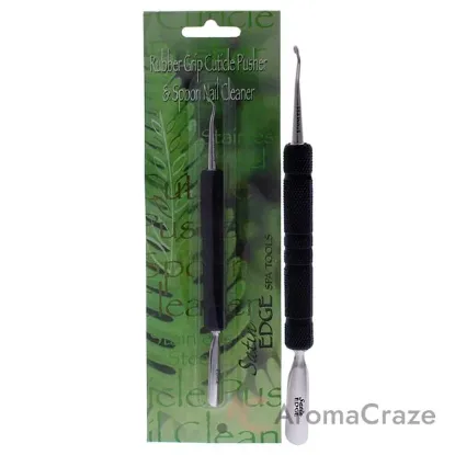 Picture of Rubber Grip Cuticle Pusher and Spoon Nail Cleaner by Satin Edge for Unisex - 1 Pc Cuticle Pusher