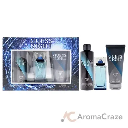 Picture of Guess Night by Guess for Men - 3 Pc Gift Set 3.4oz EDT Spray , 6.0oz Deodorizing Body Spray, 6.7oz Shower Gel