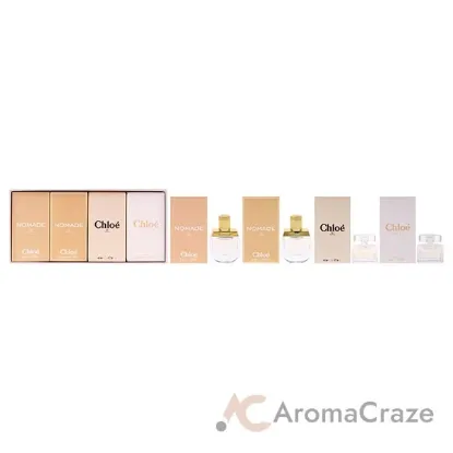 Picture of Chloe Variety by Chloe for Women - 4 Pc Mini Gift Set 0.16oz Nomade EDP Spray (Mini), 0.16oz Chloe EDT Spray (Mini), 0.16oz Chloe EDP Spray (Mini), 0.16oz Nomade EDP Spray (Mini)