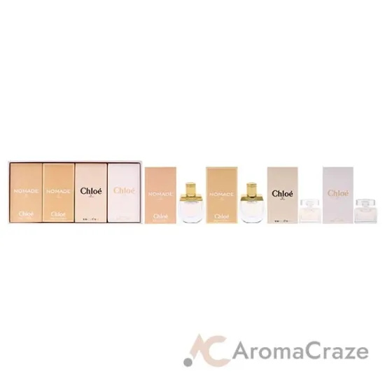 Picture of Chloe Variety by Chloe for Women - 4 Pc Mini Gift Set 0.16oz Nomade EDP Spray (Mini), 0.16oz Chloe EDT Spray (Mini), 0.16oz Chloe EDP Spray (Mini), 0.16oz Nomade EDP Spray (Mini)