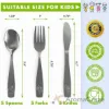 Picture of Stainless Steel Kids Silverware Set by Chillout Life for Kids - 15 Pc Cutlery