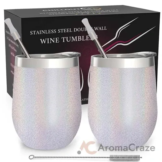 Picture of Stainless Steel Double Wall Wine Tumbler - Holo by Chillout Life for Unisex - 2 x 12 oz Tumbler