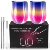 Picture of Stainless Steel Double Wall Wine Tumbler - Rainbow by Chillout Life for Unisex - 2 x 12 oz Tumbler
