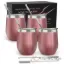 Picture of Stainless Steel Double Wall Wine Tumbler - Rose Gold by Chillout Life for Unisex - 4 x 12 oz Tumbler